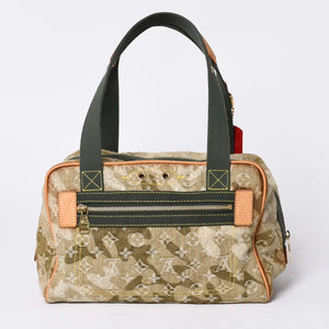 LOUIS VUITTON ルイヴィトン モノグラモフラージュ デニム ジャスミン ハンドバッグ M95772 カーキ 村上隆 廃盤 美品 中古 4a000360
