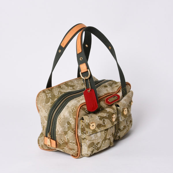 LOUIS VUITTON ルイヴィトン モノグラモフラージュ デニム ジャスミン ハンドバッグ M95772 カーキ 村上隆 廃盤 美品 中古 4a000360
