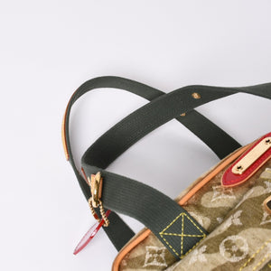 LOUIS VUITTON ルイヴィトン モノグラモフラージュ デニム ジャスミン ハンドバッグ M95772 カーキ 村上隆 廃盤 美品 中古 4a000360