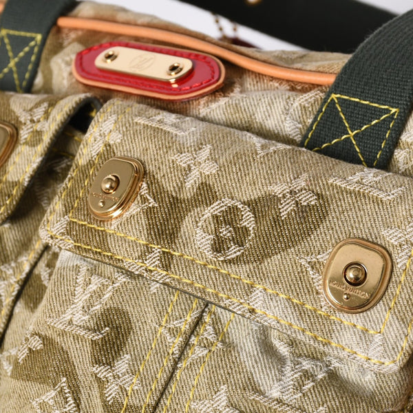 LOUIS VUITTON ルイヴィトン モノグラモフラージュ デニム ジャスミン ハンドバッグ M95772 カーキ 村上隆 廃盤 美品 中古 4a000360