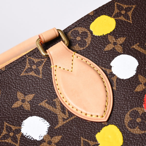 Like new LOUIS VUITTON On the Go MM Yayoi Kusama Hand Shoulder Bag 2WAY Leather Monogram M46379 Brown Used 4a000572
