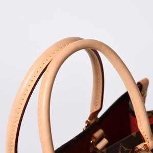 Like new LOUIS VUITTON On the Go MM Yayoi Kusama Hand Shoulder Bag 2WAY Leather Monogram M46379 Brown Used 4a000572