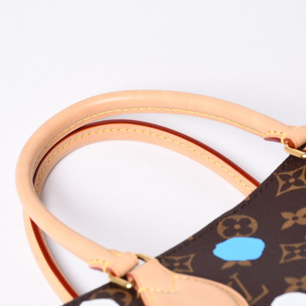 Like new LOUIS VUITTON On the Go MM Yayoi Kusama Hand Shoulder Bag 2WAY Leather Monogram M46379 Brown Used 4a000572