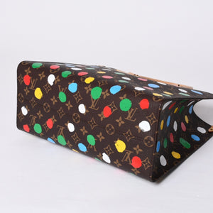 Like new LOUIS VUITTON On the Go MM Yayoi Kusama Hand Shoulder Bag 2WAY Leather Monogram M46379 Brown Used 4a000572