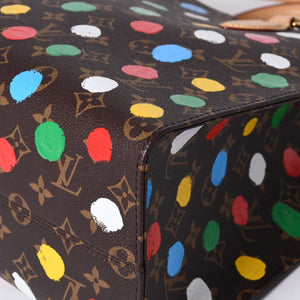 Like new LOUIS VUITTON On the Go MM Yayoi Kusama Hand Shoulder Bag 2WAY Leather Monogram M46379 Brown Used 4a000572