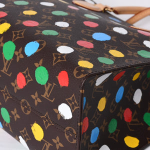 Like new LOUIS VUITTON On the Go MM Yayoi Kusama Hand Shoulder Bag 2WAY Leather Monogram M46379 Brown Used 4a000572