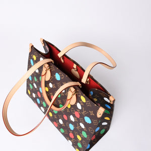 Like new LOUIS VUITTON On the Go MM Yayoi Kusama Hand Shoulder Bag 2WAY Leather Monogram M46379 Brown Used 4a000572
