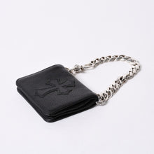 画像をギャラリービューアに読み込む, 新品同様 CHROME HEARTS クロムハーツ TV MAN クラシックチェーンウォレット CHクロスパッチ シルバー925 ブラック 中古 4a000549