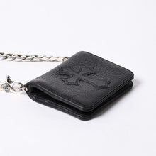 画像をギャラリービューアに読み込む, 新品同様 CHROME HEARTS クロムハーツ TV MAN クラシックチェーンウォレット CHクロスパッチ シルバー925 ブラック 中古 4a000549
