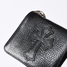 画像をギャラリービューアに読み込む, 新品同様 CHROME HEARTS クロムハーツ TV MAN クラシックチェーンウォレット CHクロスパッチ シルバー925 ブラック 中古 4a000549
