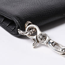 画像をギャラリービューアに読み込む, 新品同様 CHROME HEARTS クロムハーツ TV MAN クラシックチェーンウォレット CHクロスパッチ シルバー925 ブラック 中古 4a000549