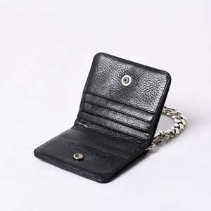 Like new CHROME HEARTS TV MAN Classic Chain Wallet CH Cross Patch Silver 925 Black Used 4a000549