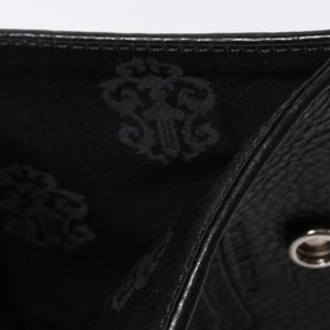 Like new CHROME HEARTS TV MAN Classic Chain Wallet CH Cross Patch Silver 925 Black Used 4a000549