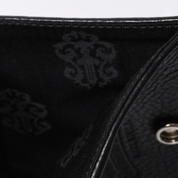 Like new CHROME HEARTS TV MAN Classic Chain Wallet CH Cross Patch Silver 925 Black Used 4a000549