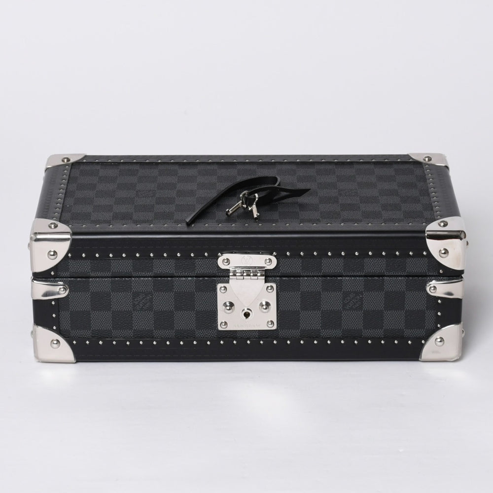 新品同様 LOUIS VUITTON ルイヴィトン トランク コフレ 8 モントル 時計ケース N48226 ダミエグラフィット ブラック 中古 4a000571