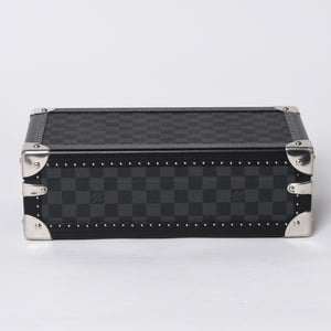 Like new LOUIS VUITTON Trunk Coffret 8 Montre Watch Case N48226 Damier Graphite Black Used 4a000571