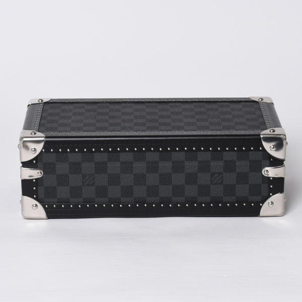Like new LOUIS VUITTON Trunk Coffret 8 Montre Watch Case N48226 Damier Graphite Black Used 4a000571