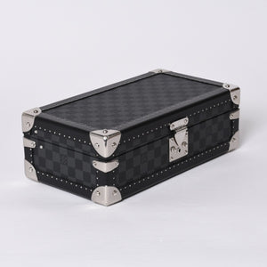 Like new LOUIS VUITTON Trunk Coffret 8 Montre Watch Case N48226 Damier Graphite Black Used 4a000571