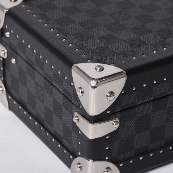 Like new LOUIS VUITTON Trunk Coffret 8 Montre Watch Case N48226 Damier Graphite Black Used 4a000571