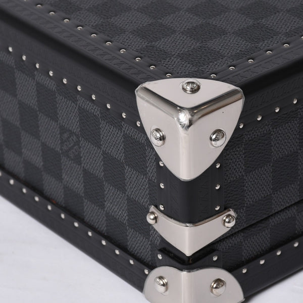 Like new LOUIS VUITTON Trunk Coffret 8 Montre Watch Case N48226 Damier Graphite Black Used 4a000571