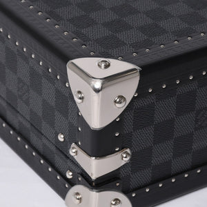 Like new LOUIS VUITTON Trunk Coffret 8 Montre Watch Case N48226 Damier Graphite Black Used 4a000571