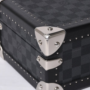 Like new LOUIS VUITTON Trunk Coffret 8 Montre Watch Case N48226 Damier Graphite Black Used 4a000571