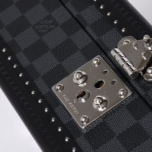 Like new LOUIS VUITTON Trunk Coffret 8 Montre Watch Case N48226 Damier Graphite Black Used 4a000571