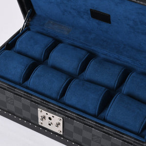 Like new LOUIS VUITTON Trunk Coffret 8 Montre Watch Case N48226 Damier Graphite Black Used 4a000571