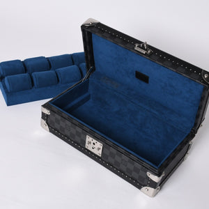 Like new LOUIS VUITTON Trunk Coffret 8 Montre Watch Case N48226 Damier Graphite Black Used 4a000571