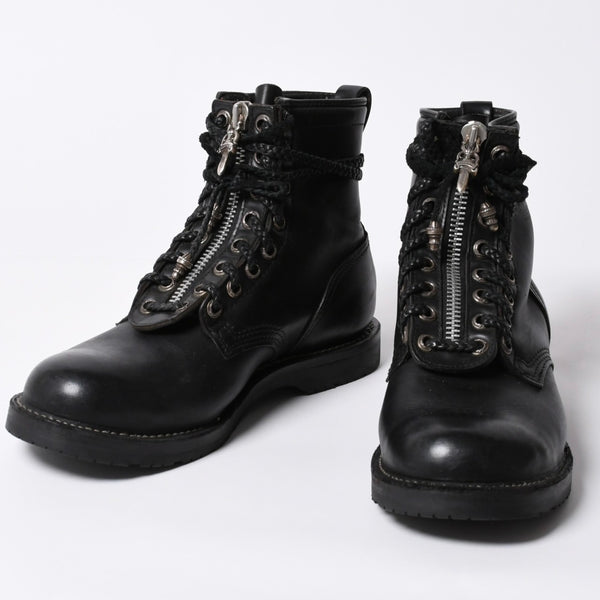 CHROME HEARTS Chrome Hearts × WESCO Wesco Fireman Boots Leather Dagger Black Silver 925 Good Condition Used 4a000433