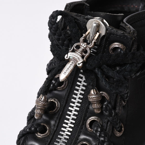 CHROME HEARTS Chrome Hearts × WESCO Wesco Fireman Boots Leather Dagger Black Silver 925 Good Condition Used 4a000433