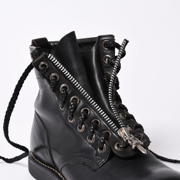 CHROME HEARTS Chrome Hearts × WESCO Wesco Fireman Boots Leather Dagger Black Silver 925 Good Condition Used 4a000433