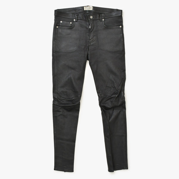 SAINT LAURENT PARIS Saint Laurent Paris Black Color Leather Pants 2021 000301 Good Condition Used 4a000449