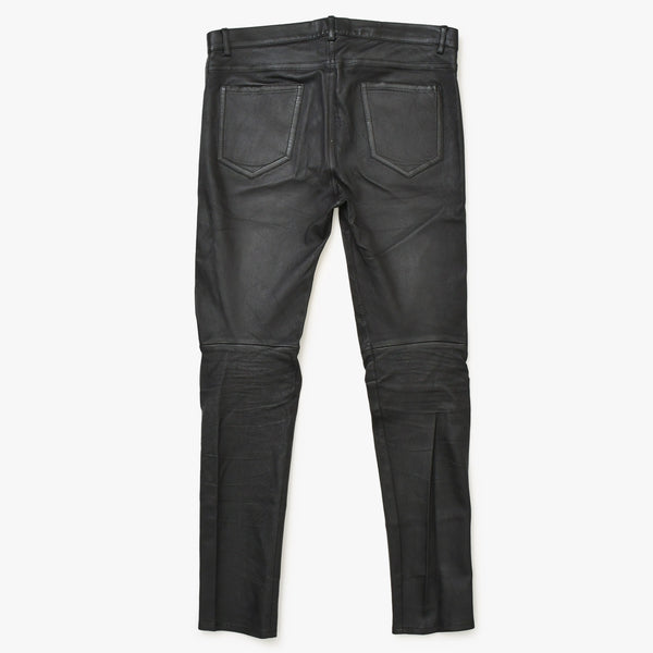 SAINT LAURENT PARIS Saint Laurent Paris Black Color Leather Pants 2021 000301 Good Condition Used 4a000449