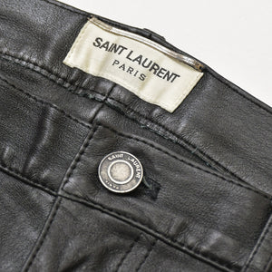 SAINT LAURENT PARIS Saint Laurent Paris Black Color Leather Pants 2021 000301 Good Condition Used 4a000449