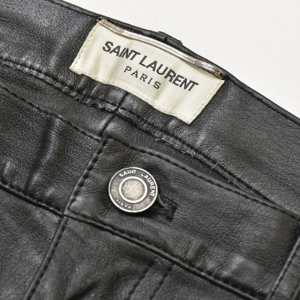 SAINT LAURENT PARIS Saint Laurent Paris Black Color Leather Pants 2021 000301 Good Condition Used 4a000449
