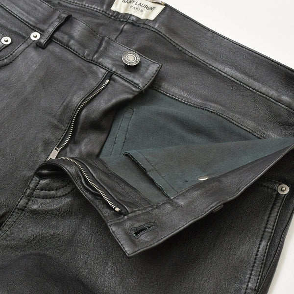 SAINT LAURENT PARIS Saint Laurent Paris Black Color Leather Pants 2021 000301 Good Condition Used 4a000449