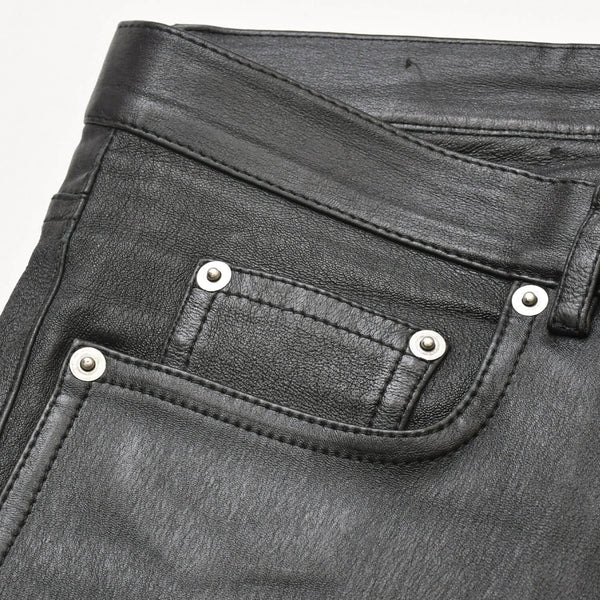 SAINT LAURENT PARIS Saint Laurent Paris Black Color Leather Pants 2021 000301 Good Condition Used 4a000449