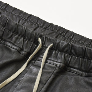 RICK OWENS FW21 GETHSEMANE MASTODON RU02A5396-LS Mastodon Cargo Jog Leather Pants, Black, Size 42, Excellent Condition, Used, 4a000451
