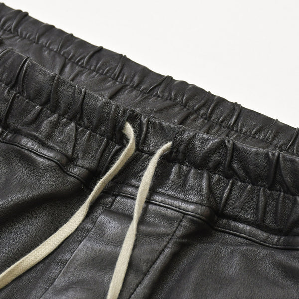 RICK OWENS FW21 GETHSEMANE MASTODON RU02A5396-LS Mastodon Cargo Jog Leather Pants, Black, Size 42, Excellent Condition, Used, 4a000451
