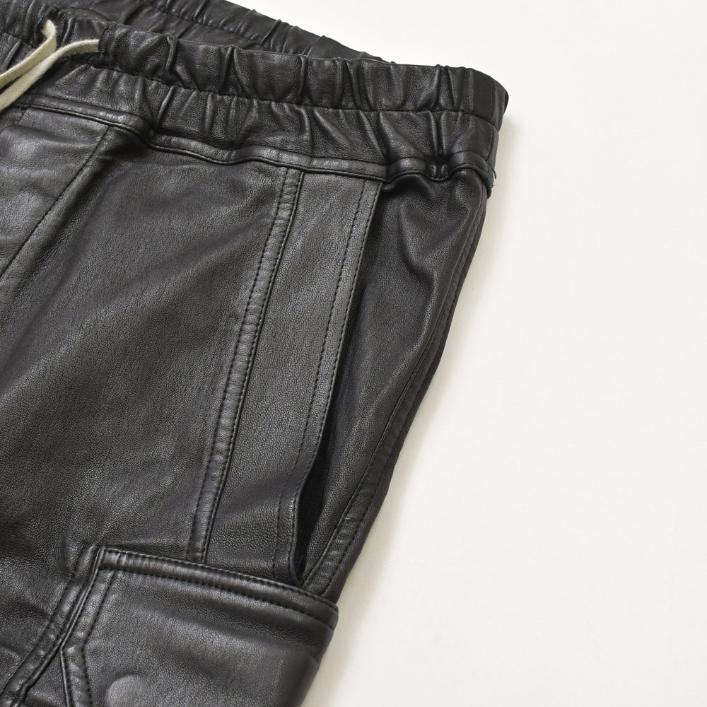 RICK OWENS リックオウエンス FW21 GETHSEMANE MASTODON RU02A5396-LS マストドン カーゴジョグ レザーパンツ ブラック サイズ42 美品 中古 4a000451