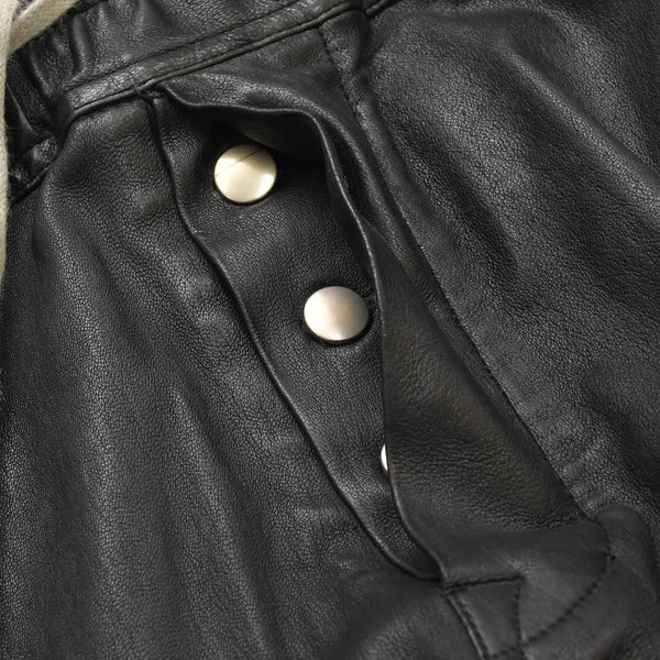RICK OWENS FW21 GETHSEMANE MASTODON RU02A5396-LS Mastodon Cargo Jog Leather Pants, Black, Size 42, Excellent Condition, Used, 4a000451