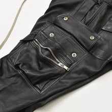 画像をギャラリービューアに読み込む, RICK OWENS リックオウエンス FW21 GETHSEMANE MASTODON RU02A5396-LS マストドン カーゴジョグ レザーパンツ ブラック サイズ42 美品 中古 4a000451