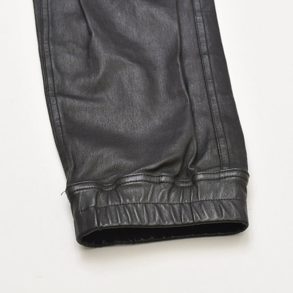 RICK OWENS FW21 GETHSEMANE MASTODON RU02A5396-LS Mastodon Cargo Jog Leather Pants, Black, Size 42, Excellent Condition, Used, 4a000451