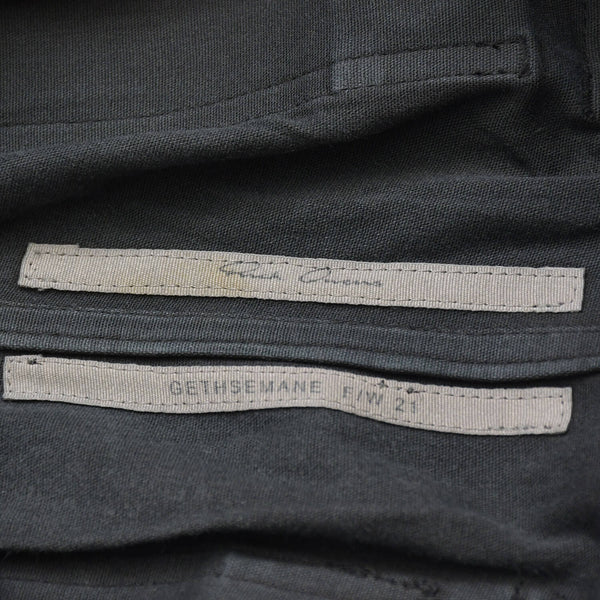 RICK OWENS FW21 GETHSEMANE MASTODON RU02A5396-LS Mastodon Cargo Jog Leather Pants, Black, Size 42, Excellent Condition, Used, 4a000451