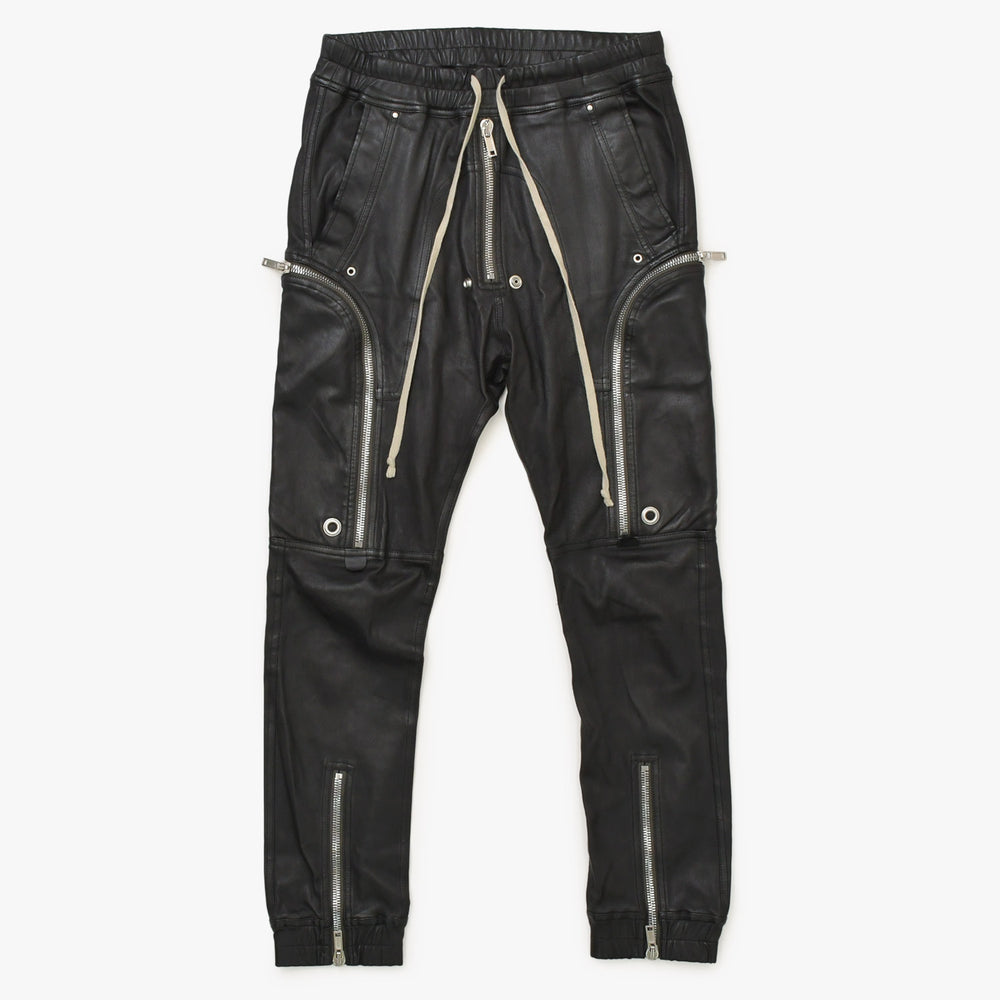 RICK OWENS リックオウエンス Buhaus Leather Cargo Pants RU02A5377-LS バウハウス レザー カーゴ パンツ ブラック サイズ38 美品 中古 4a000455