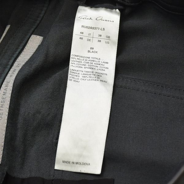 RICK OWENS Buhaus Leather Cargo Pants RU02A5377-LS Bauhaus Leather Cargo Pants Black Size 38 Good Condition Used 4a000455
