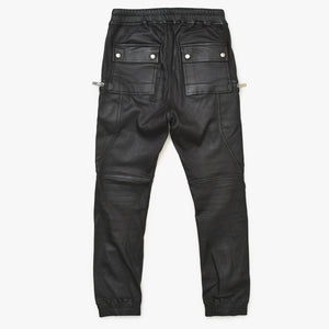 RICK OWENS Buhaus Leather Cargo Pants RU02A5377-LS Bauhaus Leather Cargo Pants Black Size 38 Good Condition Used 4a000455