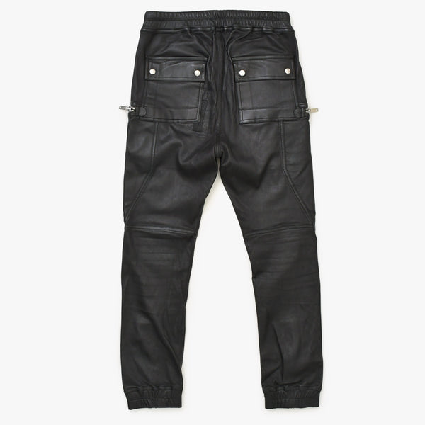 RICK OWENS Buhaus Leather Cargo Pants RU02A5377-LS Bauhaus Leather Cargo Pants Black Size 38 Good Condition Used 4a000455