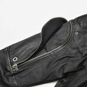 RICK OWENS Buhaus Leather Cargo Pants RU02A5377-LS Bauhaus Leather Cargo Pants Black Size 38 Good Condition Used 4a000455